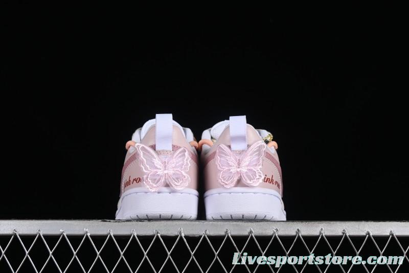 Nike Court Borough Rose Pink Customized  Non-Slip Wear-Resistant Low-Top Sneakers