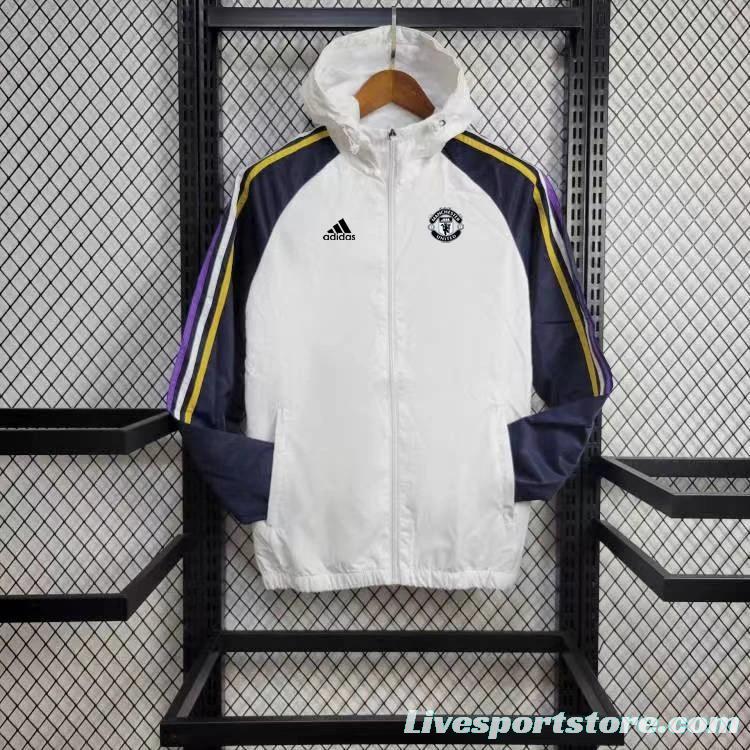 24/25 Manchester United White Windbreaker