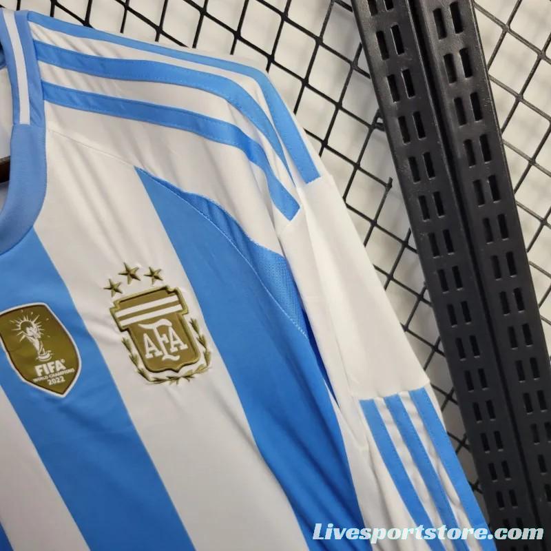 2024 Argentina Home Long Sleeve Jersey With Champion Patch