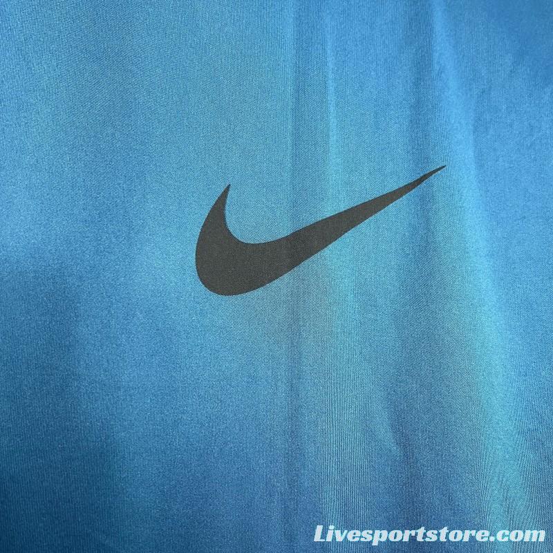 2024 Nike Ocean Blue Cotton T-shirt  #1032