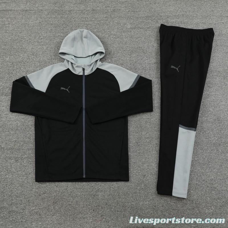 2024 Puma Black/Grey Full Zipper Jacket +Long Pants