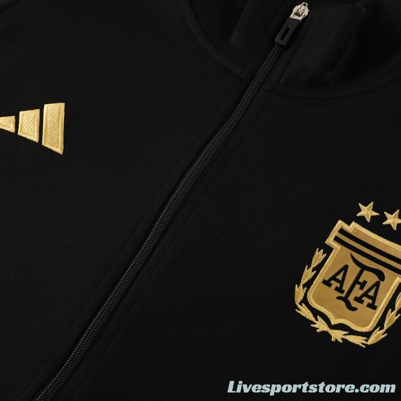 2024 Argentina Black Full Zipper Jacket +Long Pants