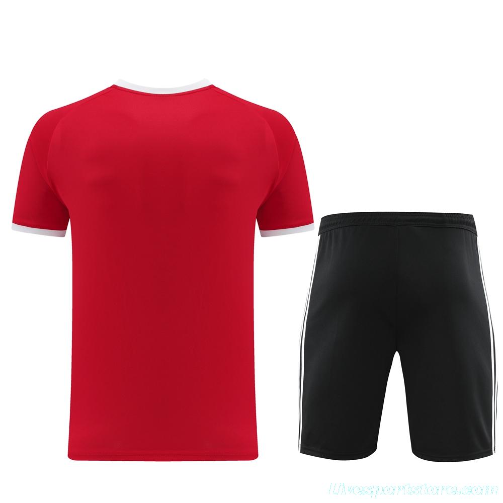 24/25 Adidas Original Red Short Sleeve Jersey+Shorts