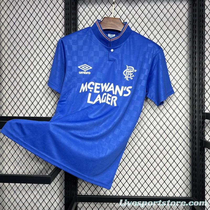 Retro 87/90 Glasgow Rangers Home Jersey