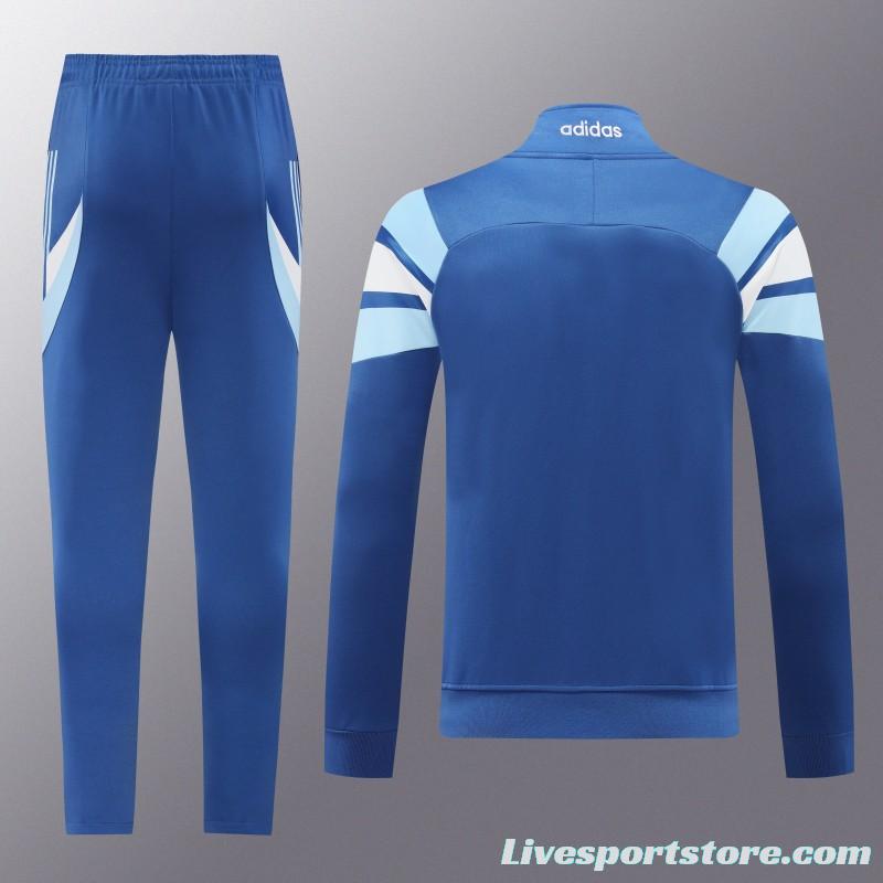 2024 Argentina Blue Full Zipper Jacket +Long Pants