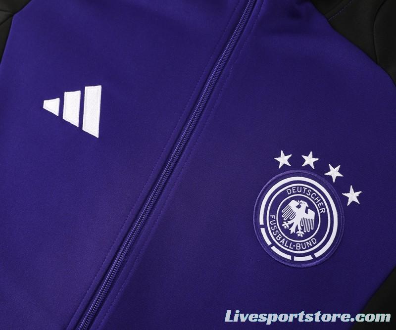 2024 Germany Purple Full Zipper Jacket +Long Pants