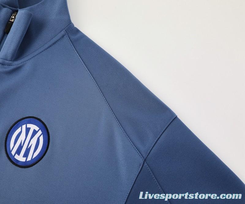 24/25 Inter Milan Blue Full Zipper Jacket +Long Pants