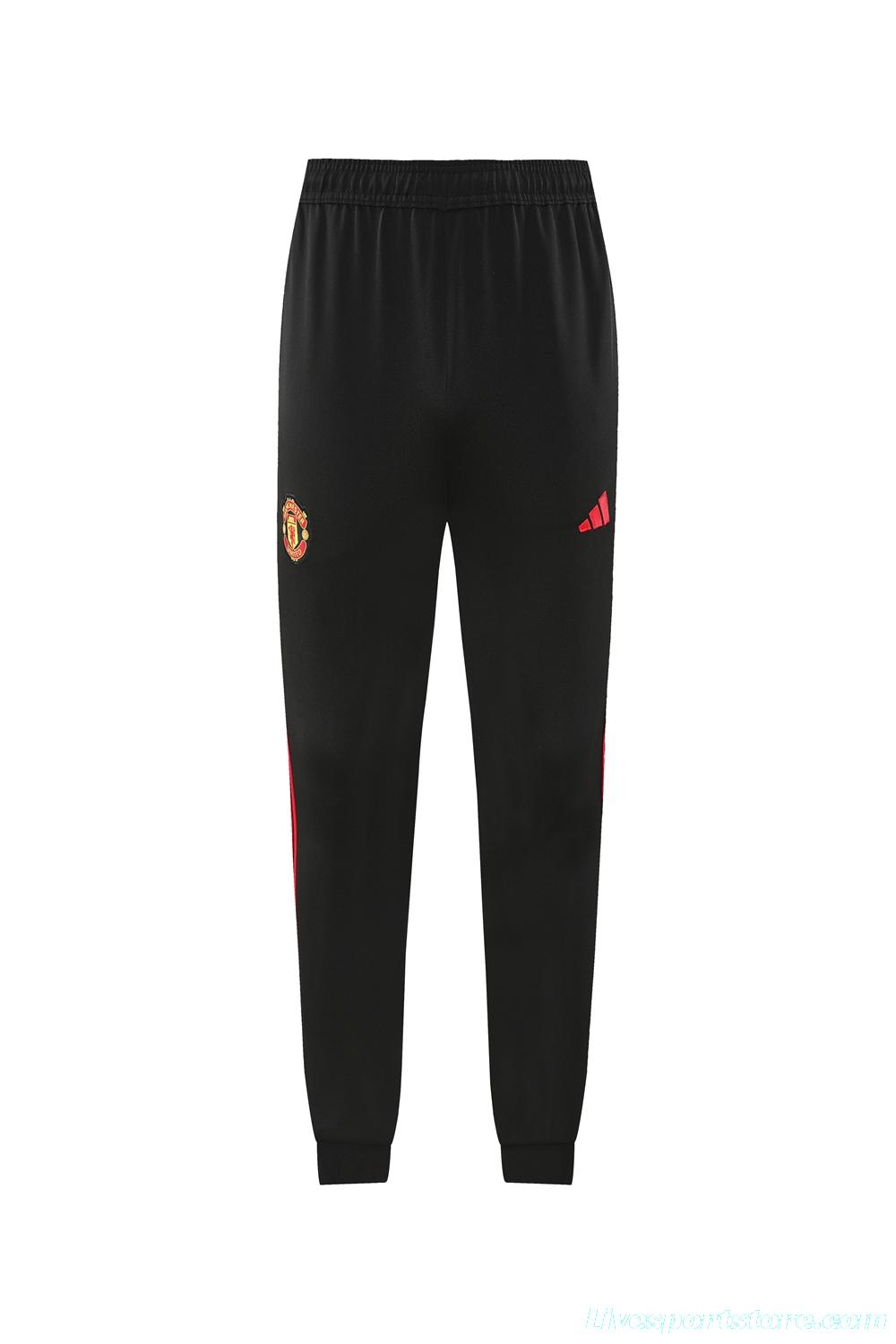 24/25 Manchester United Black Full Zipper Jacket +Long Pants