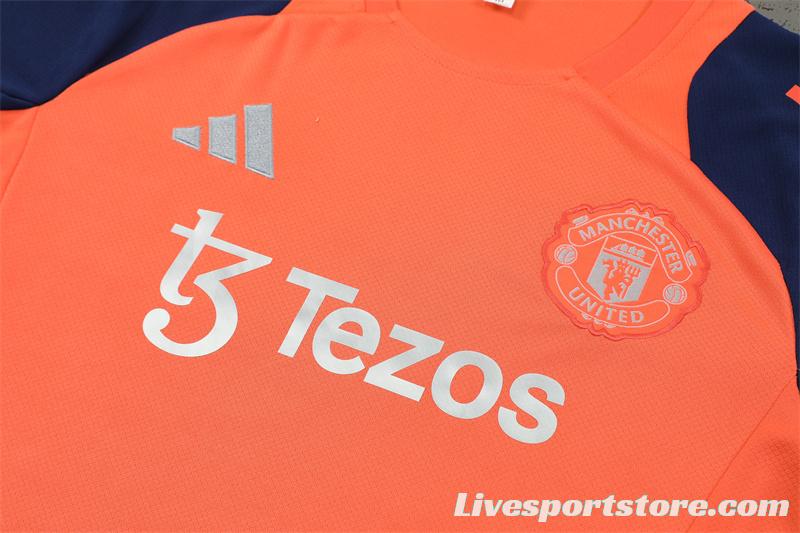 24/25 Manchester United Orange Short Sleeve Jersey+Shorts