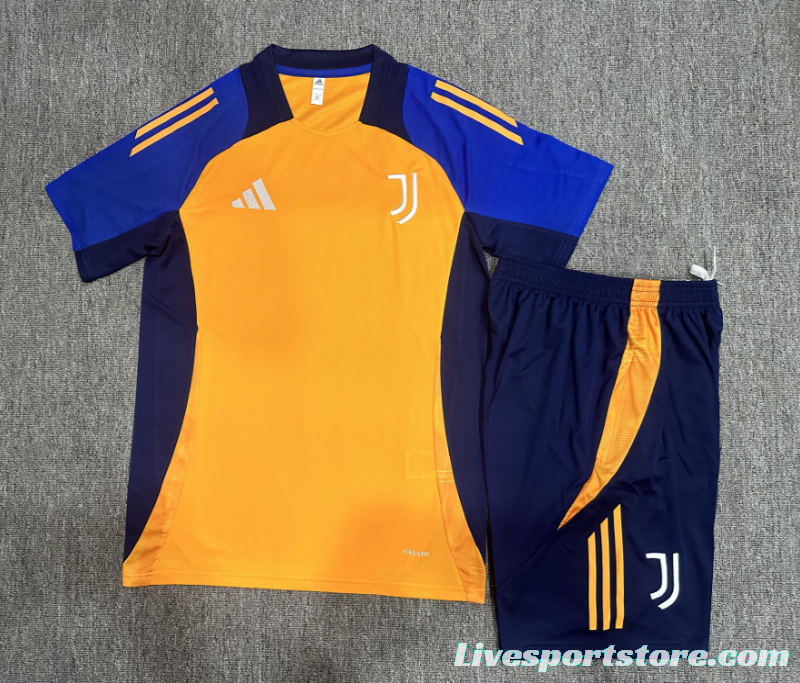 24/25 Kids Juventus Orange/Navy Short Sleeve Jersey+Shorts