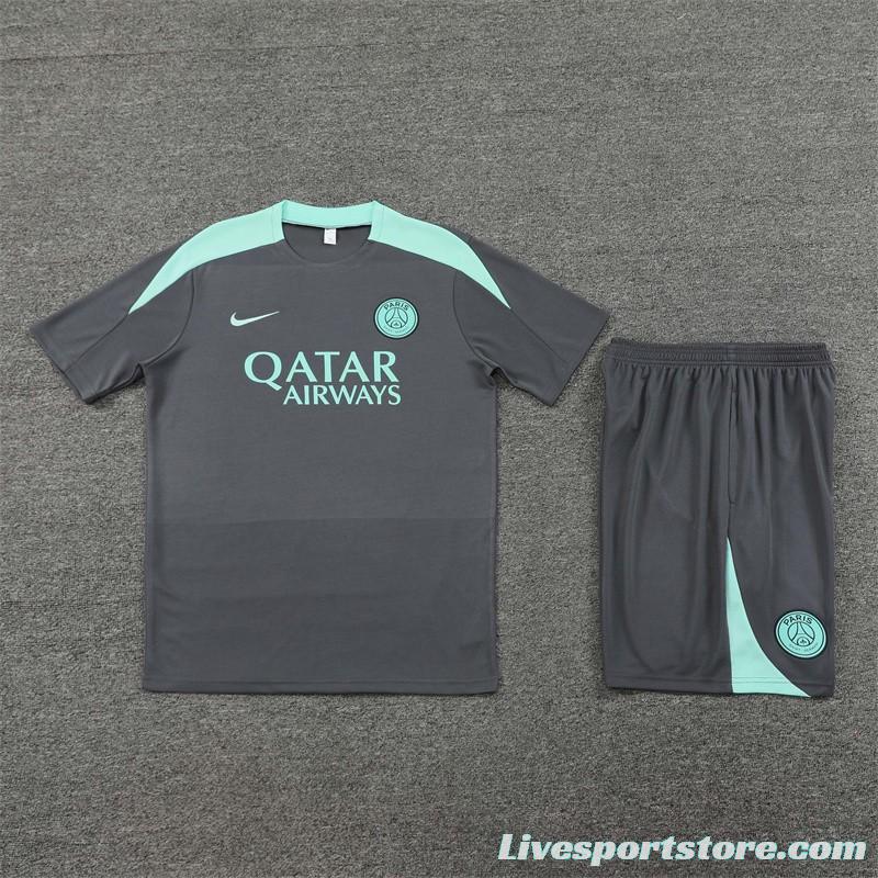 24/25 PSG Grey Short Sleeve Jersey+Shorts