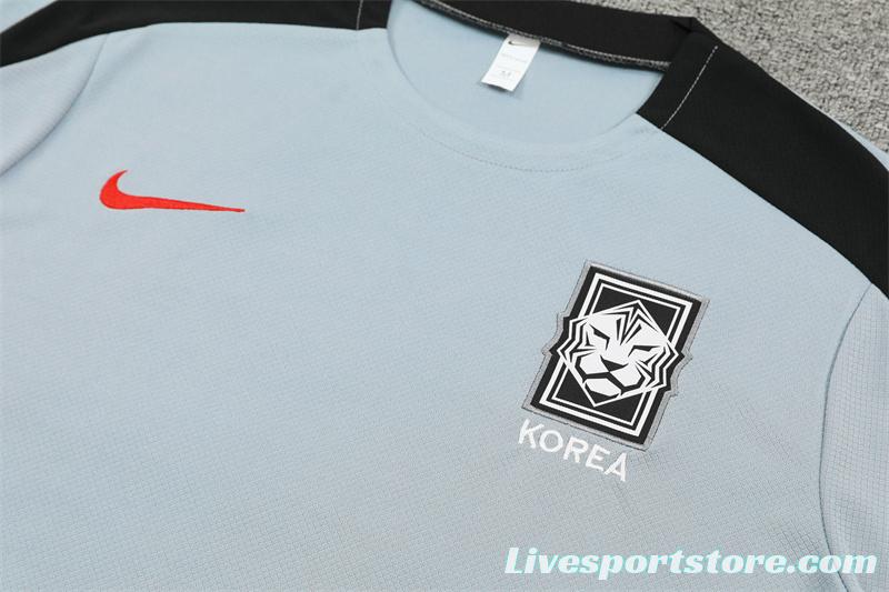 2024 South Korea Grey Short Sleeve Jersey+Shorts