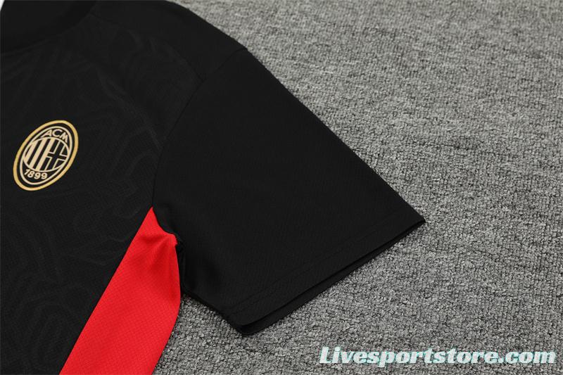 24/25 AC Milan Black Short Sleeve Jersey+Shorts