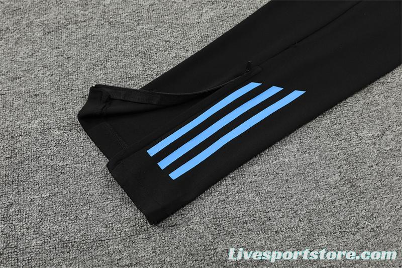 2024 Argentina Black Half Zipper Jacket+Long Pants