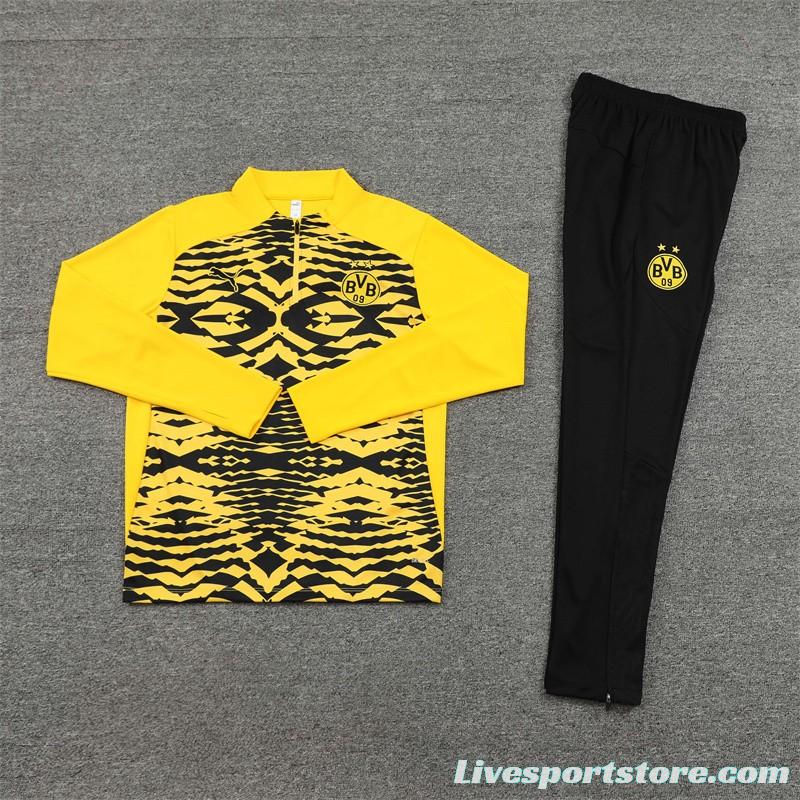 24/25 Borussia Dortmund Yellow/Black  Half Zipper Jacket+Long Pants