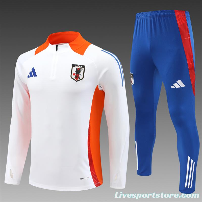 2024 Japan White Half Zipper Jacket+Long Pants