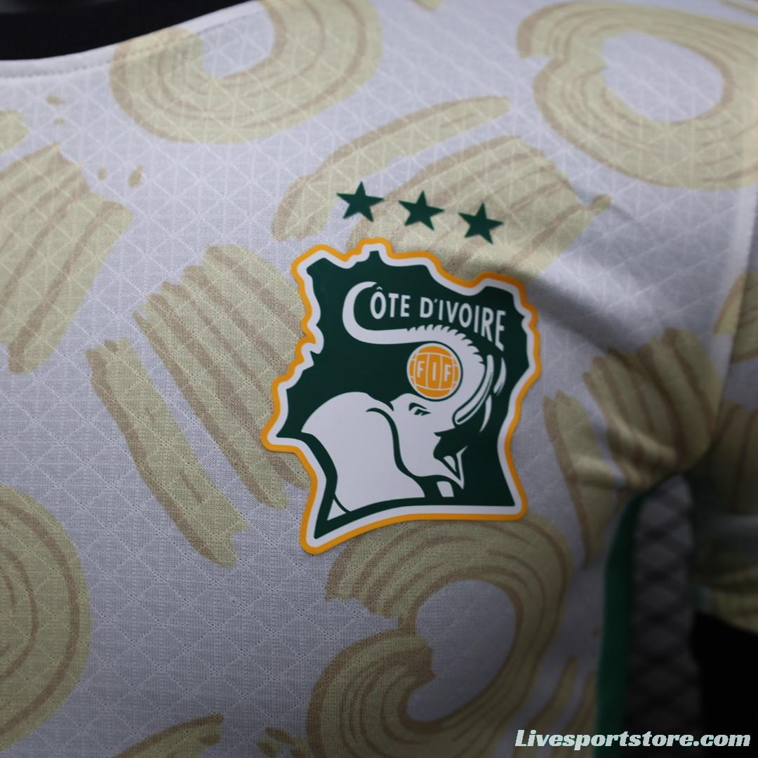 Player Version 2024 IVORY COAST Away White Jersey