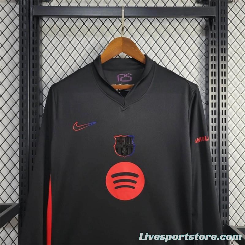 2024/25 Barcelona Away Black 125 Anniversary Long Jersey