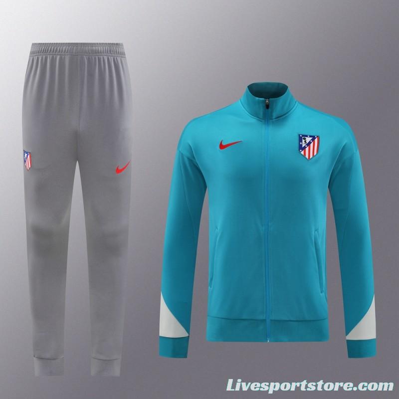 24/25 Atletico Madrid Blue Full Zipper Jacket +Long Pants