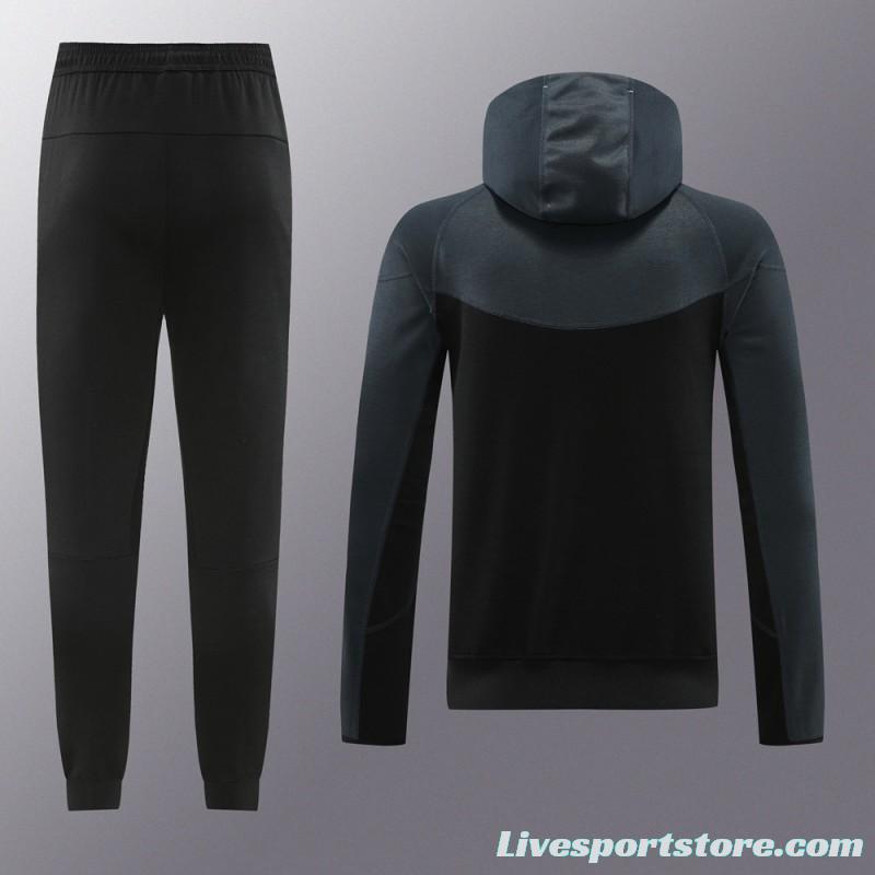 2024 Nike Grey/Black Full Zipper Jacket +Long Pants