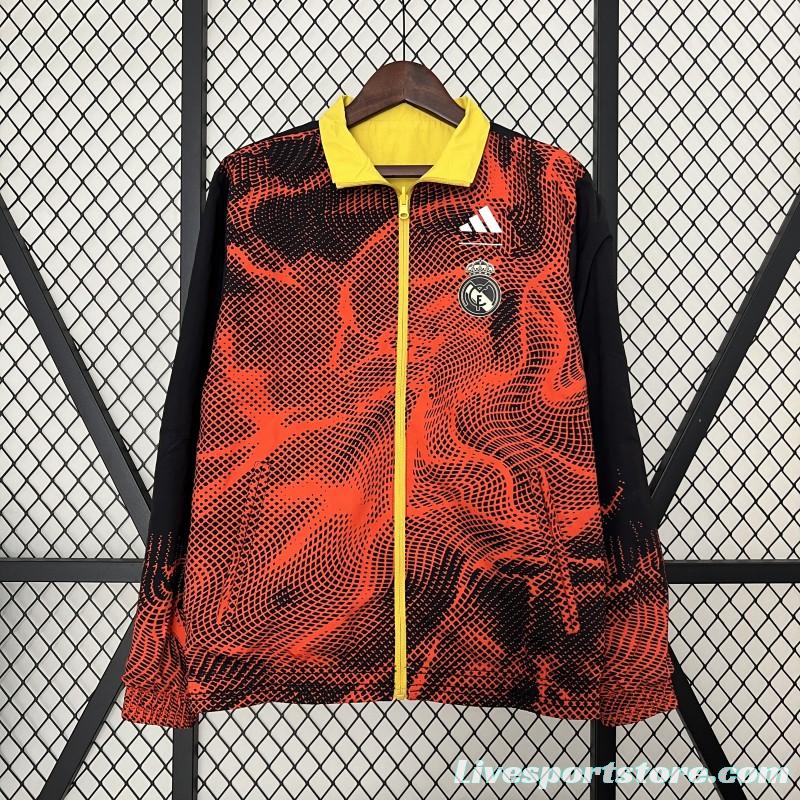 24/25 Real Madrid Yellow/Red Reversible Windbreaker