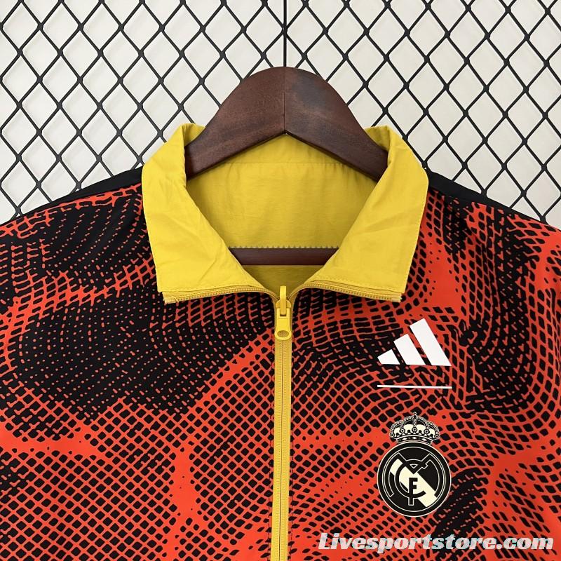 24/25 Real Madrid Yellow/Red Reversible Windbreaker