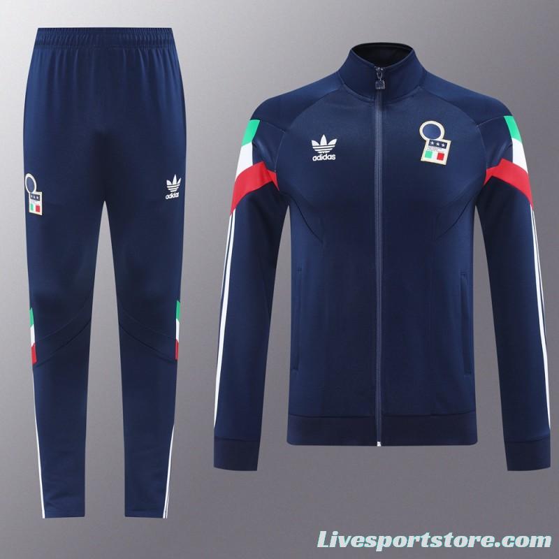 2024 Italy Blue Full Zipper Jacket +Long Pants