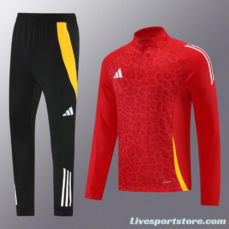 2024 Adidas Red Half Zipper Jacket+Long Pants