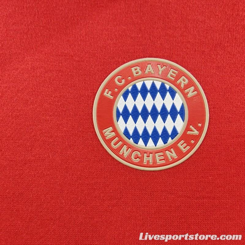 24/25 Bayern Munich Navy/Red/Black/Beige/Grey Hoodie WIth Black Badge