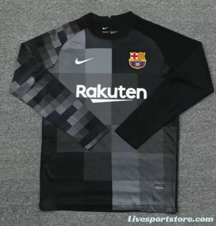 21/22 Barcelona Long Sleeve Black Goalkeeper Jesrey+Shorts