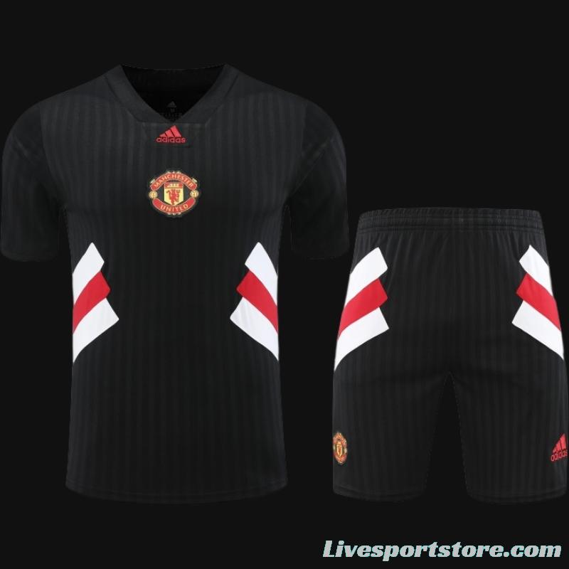 23-24 Manchester United Black Remake Icon Short Sleeve Jersey+Shorts