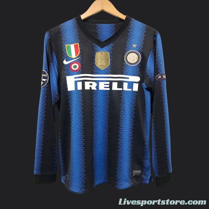 Retro 10/11 Inter Milan Home Long Sleeve Jersey