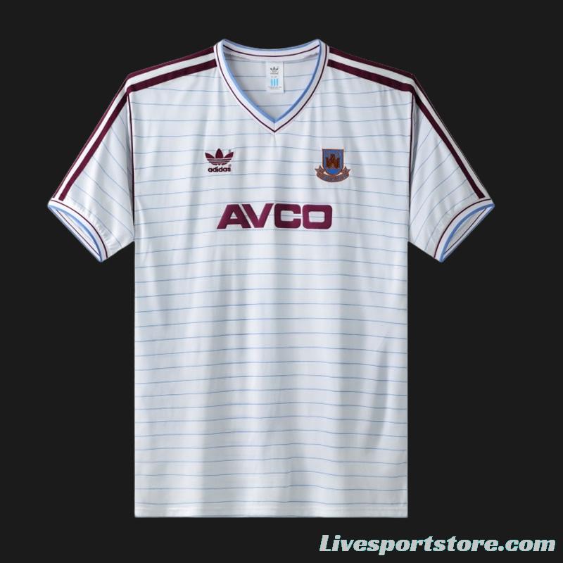 Retro 86/87 West Ham United Away White Jersey