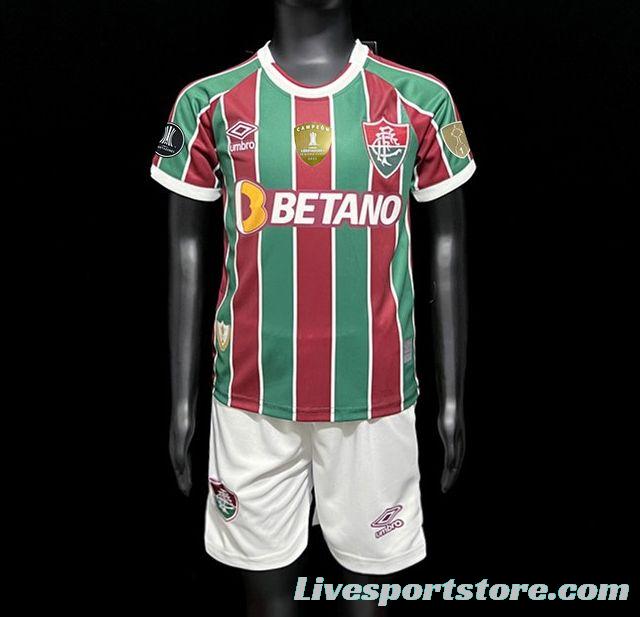 23/24 Kids Fluminense Home Jersey With Full Patch