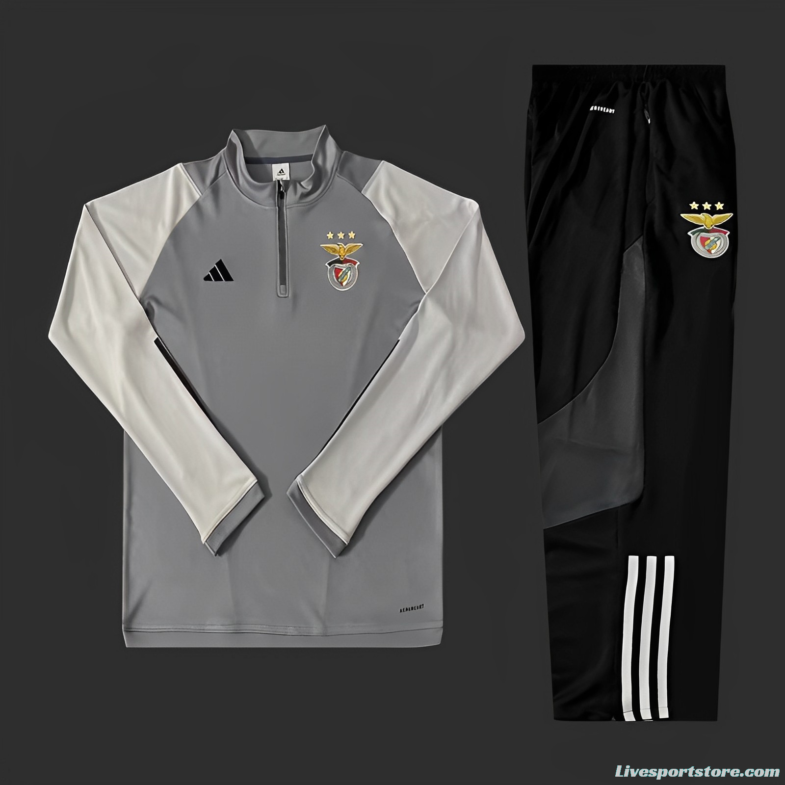 23/24 Benfica Grey Half Zipper Jacket+Pants