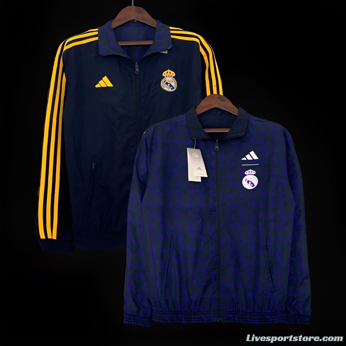 23/24 Real Madrid Navy Reversible Full Zipper Jacket