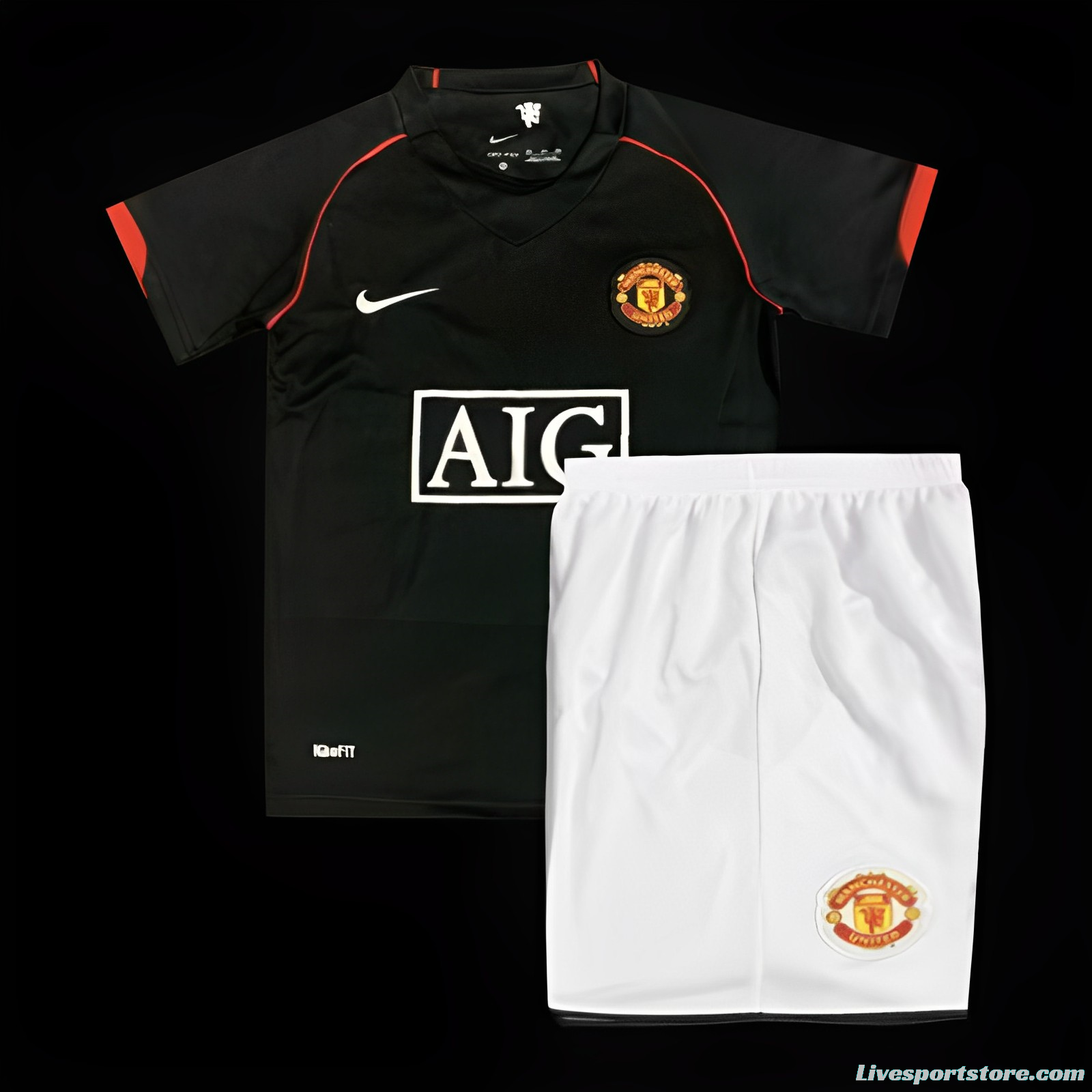 Retro Kids 07/08 Manchester United Away Black Jersey