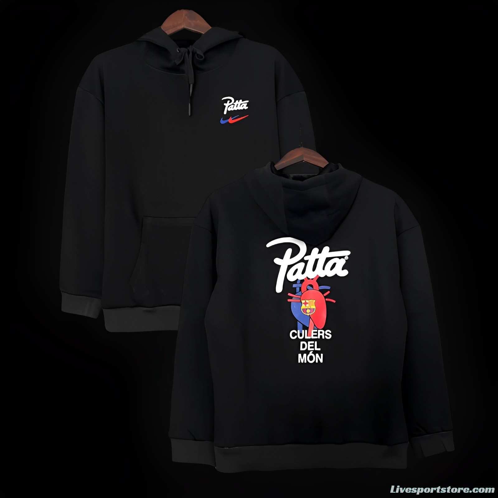 23/24 Barcelona x Patta Black Hoodie