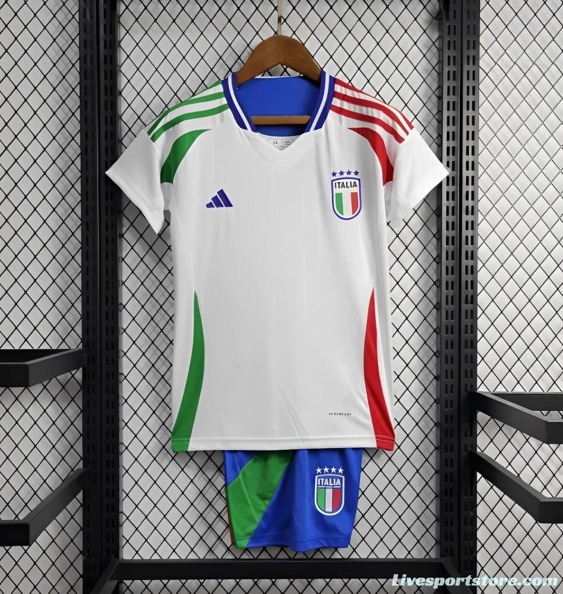 2024 Kids Italy Away White Jersey