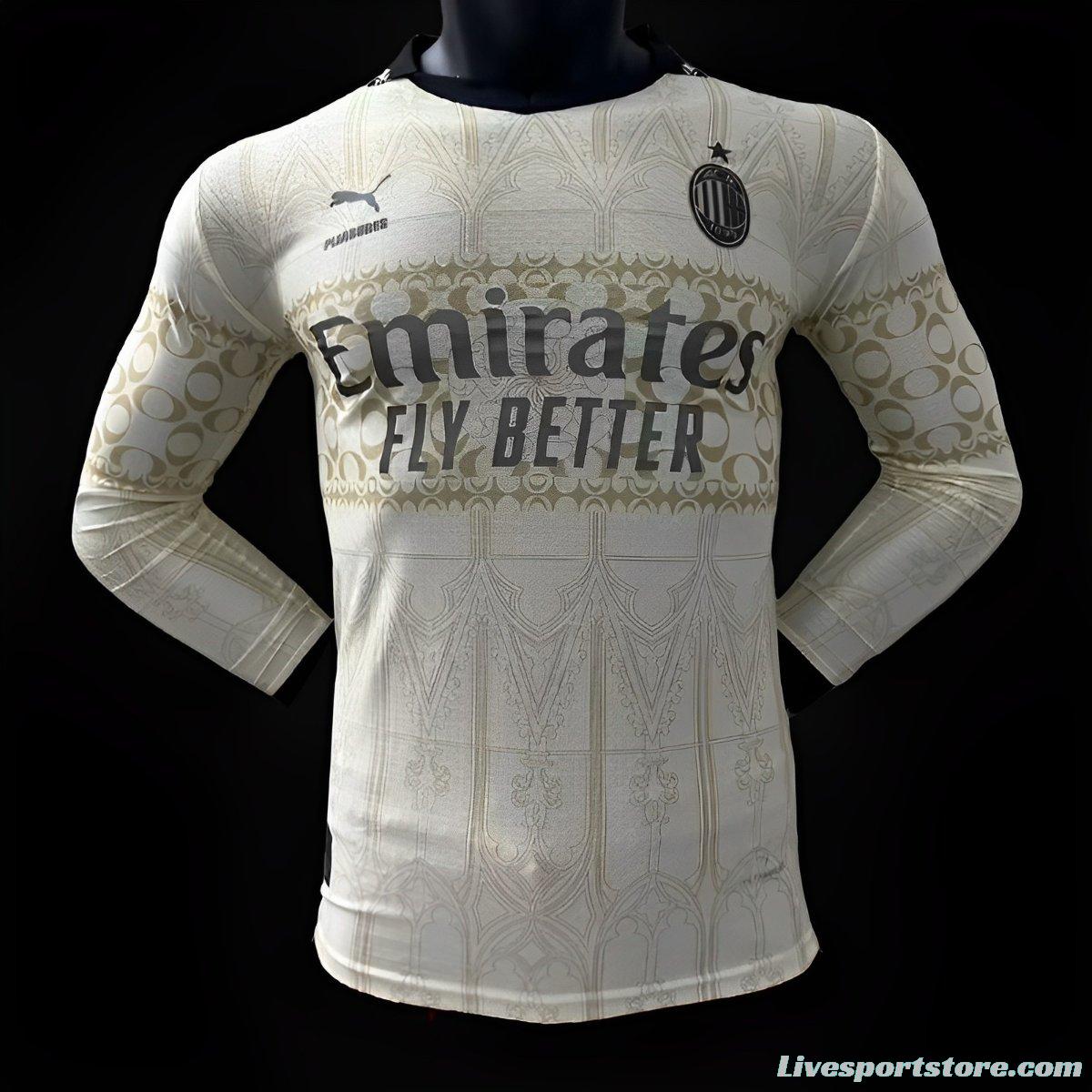 Player Version 23/24 AC Milan Forth White Long Sleeve Jersey