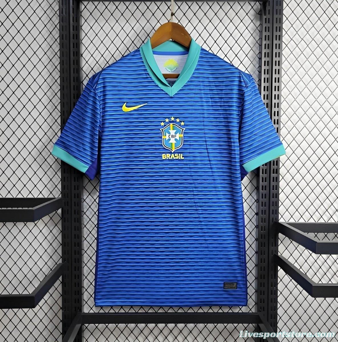 2024 Brazil Away Blue Jersey