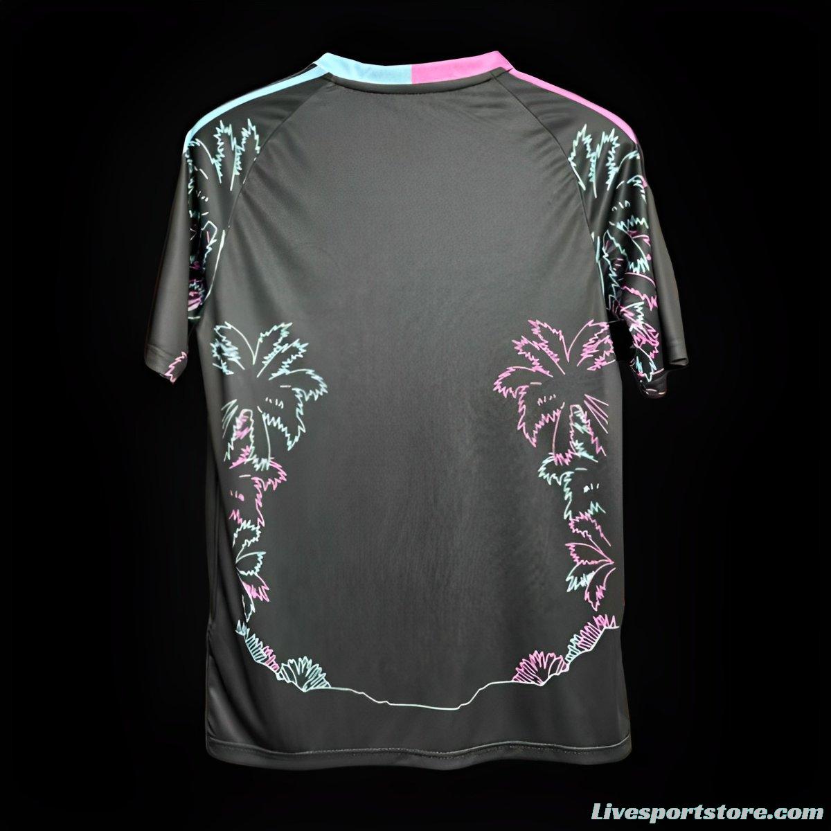 24/25 Inter Miami Black Coconut Tree Pattern Special Jersey