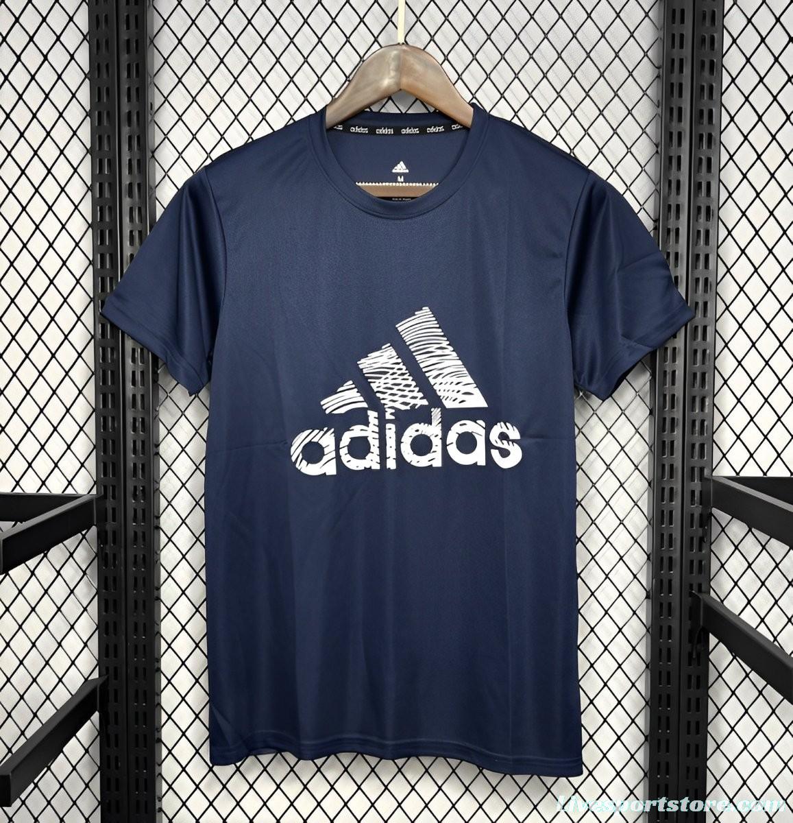 2024 Adidas  Royal Blue Cotton T-shirt #1033