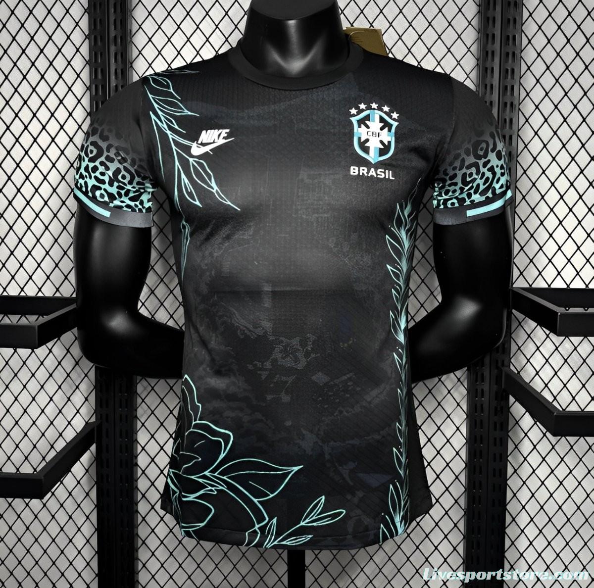 Player Version 2024 Brazil Pele Black Special Edition Jersey