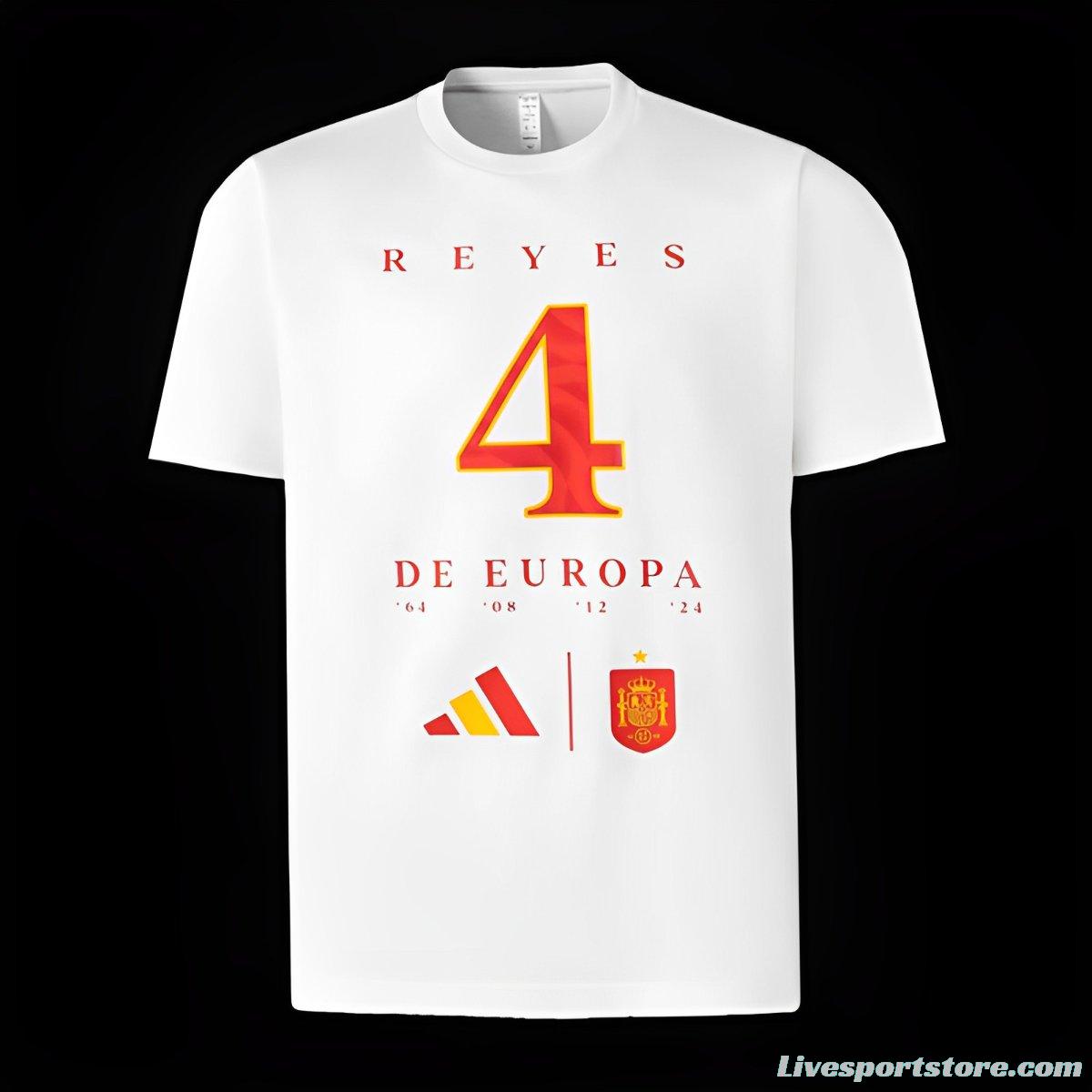 2024 Spain White EURO Cup Champion T-Shirts