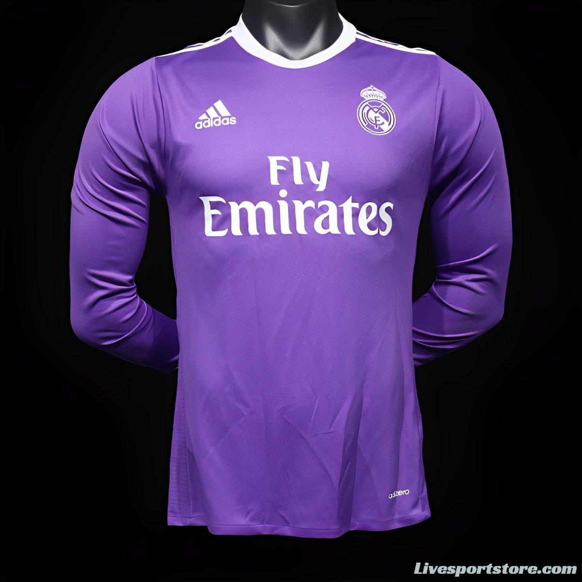 Player Version Retro 16/17 Real Madrid Away Long Sleeve Jersey