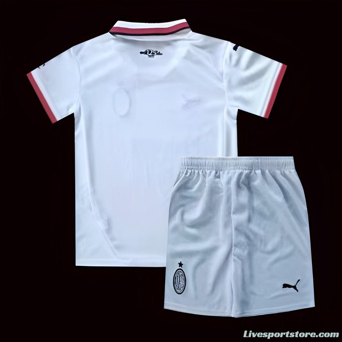 24/25 Kids AC Milan Away  White Jersey