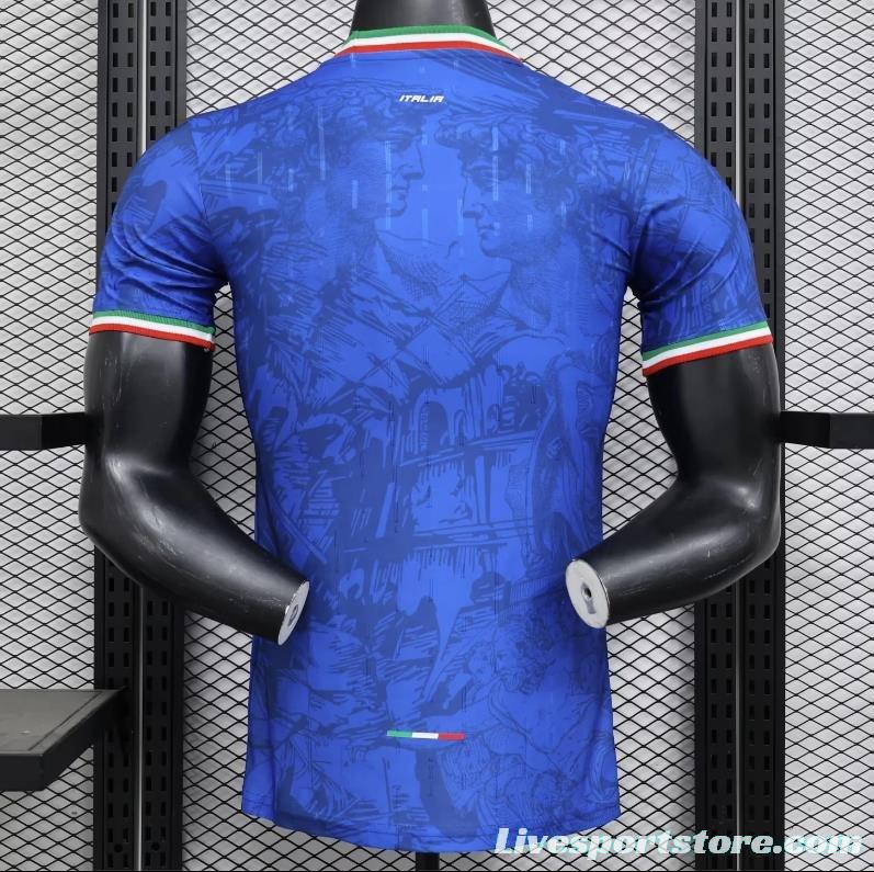 Player Version 2024 Italy Italian Football TV Blue EURO Jersey