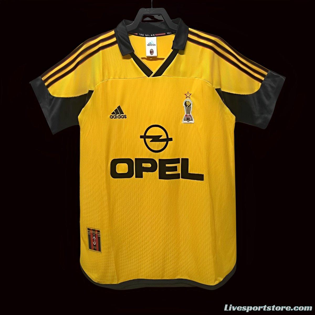 Retro 99/00 AC Milan Away Yellow Jersey