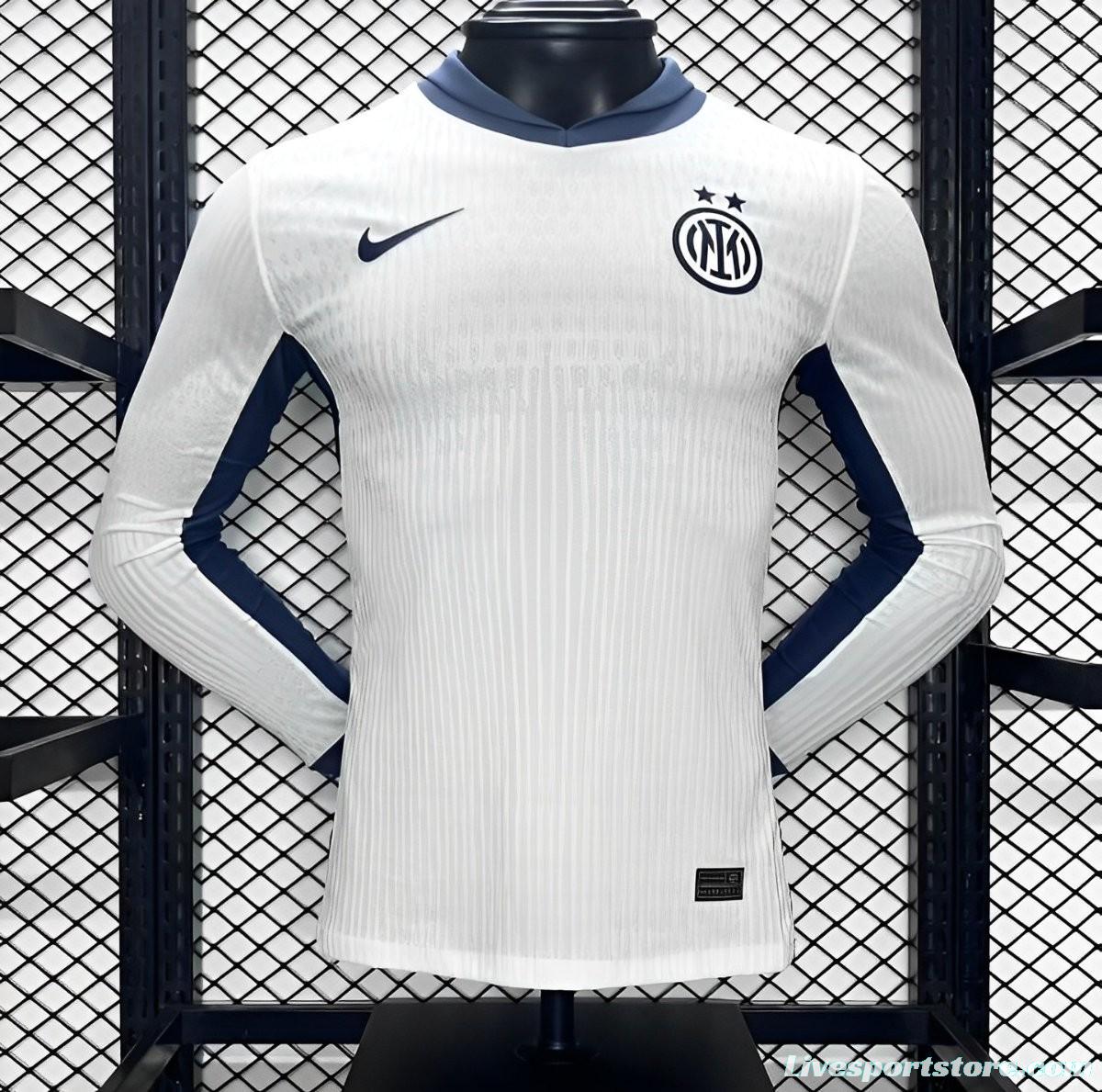 Player Version 24/25 Inter Milan Away White Long Sleeve Jersey